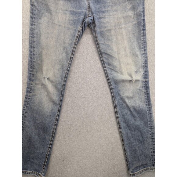 Dior Jeans Mens 31 Blue Distressed Slim Fit Embroidered Logo Denim Designer - Picture 5 of 16